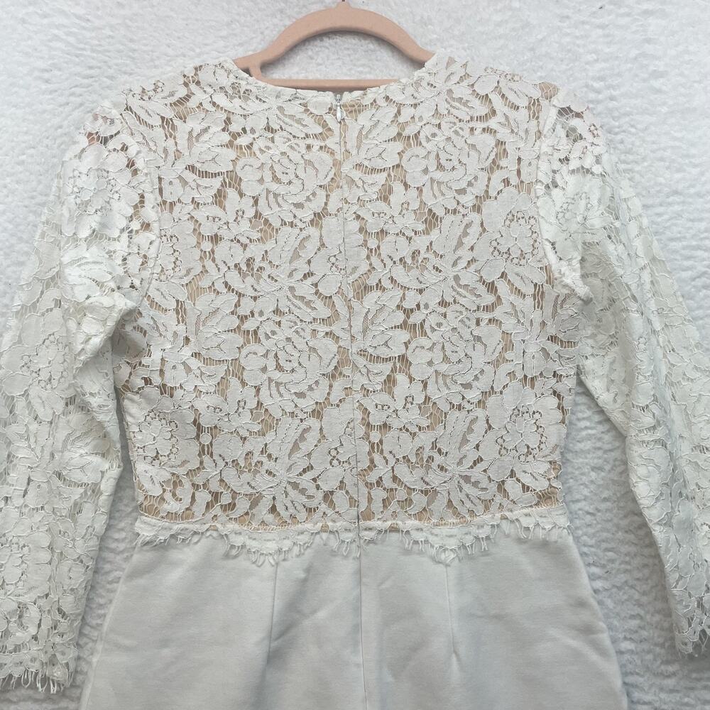Lulus Dress Womens Small White Lace Long Sleeve Sheath Mini Shower Bridal - Picture 6 of 13